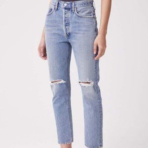 Agolde Riley Crop High-Rise Straight Jeans Escalate Size 24 BNWT $198